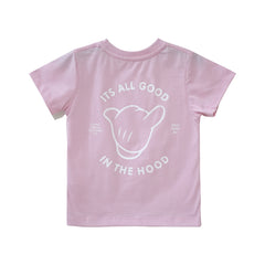 ITS ALL GOOD GIRLS SMALL PRINT TEE BABY PINK